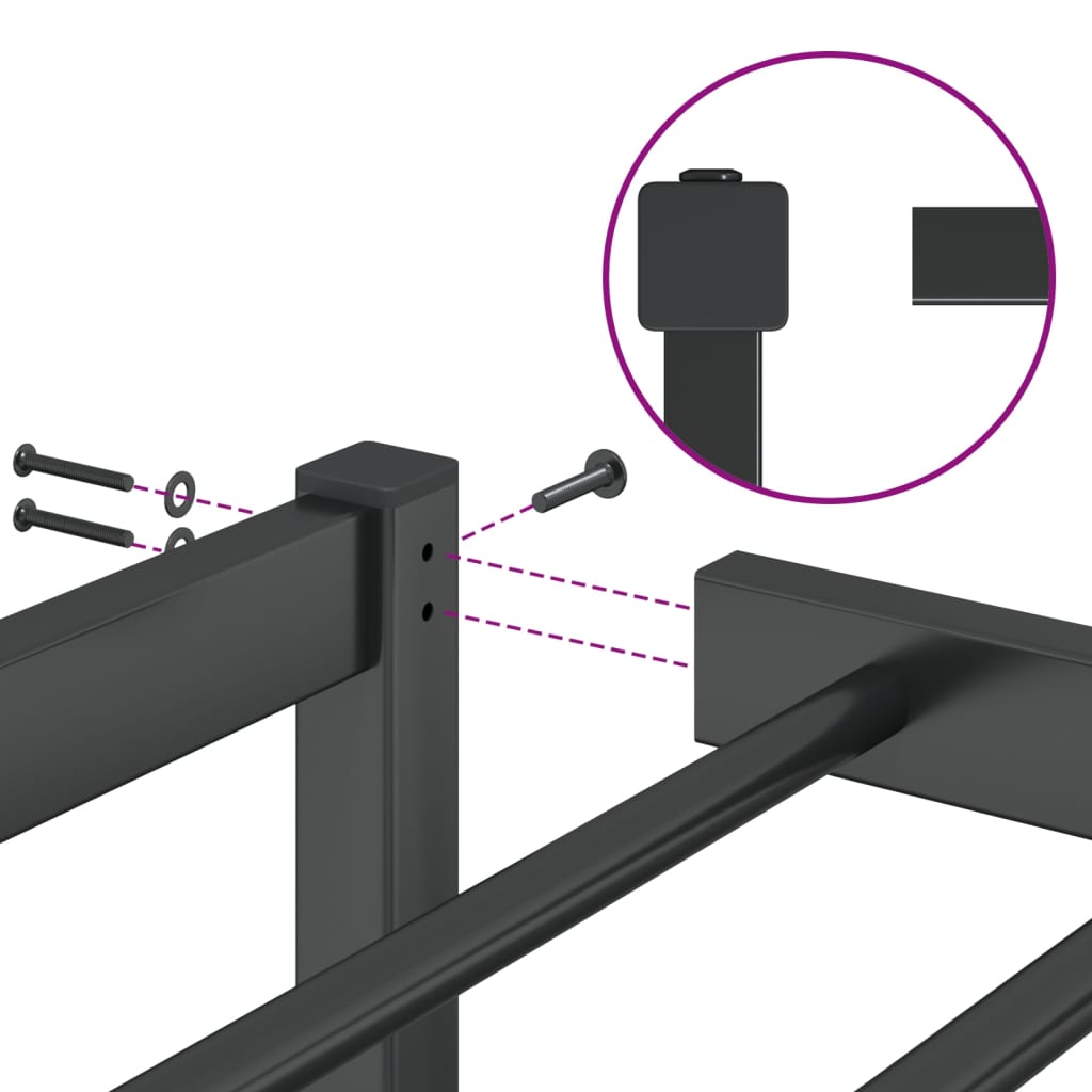 vidaXL sengeramme 100x190 cm metal sort