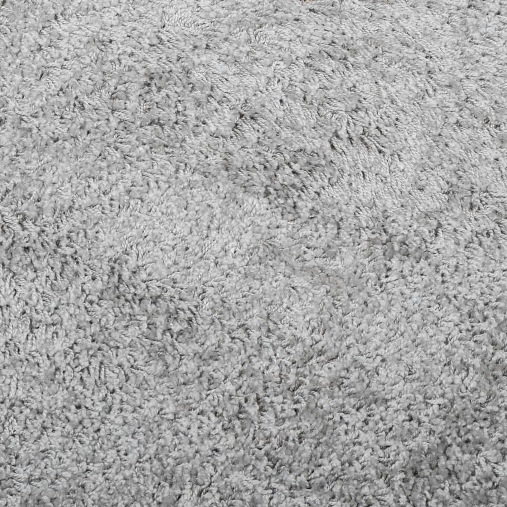 vidaXL shaggy gulvtæppe PAMPLONA Ø 80 cm høj luv grå