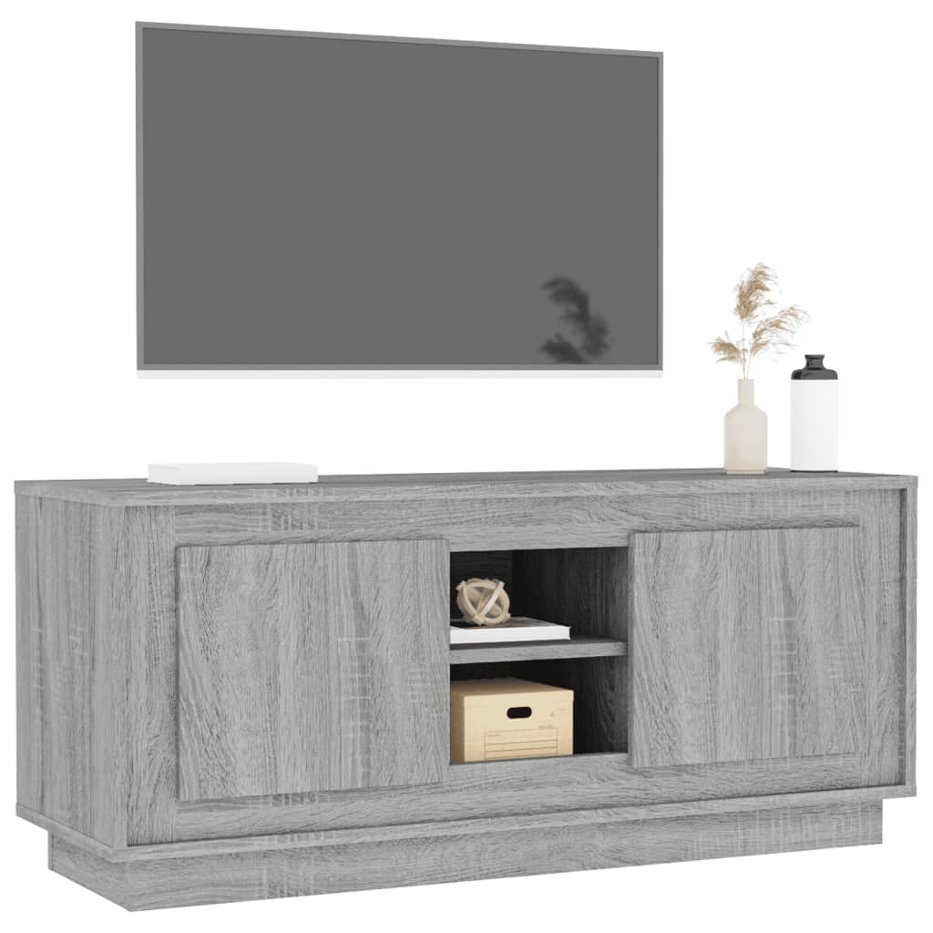 vidaXL tv-bord 102x35x45 cm konstrueret træ grå sonoma-eg