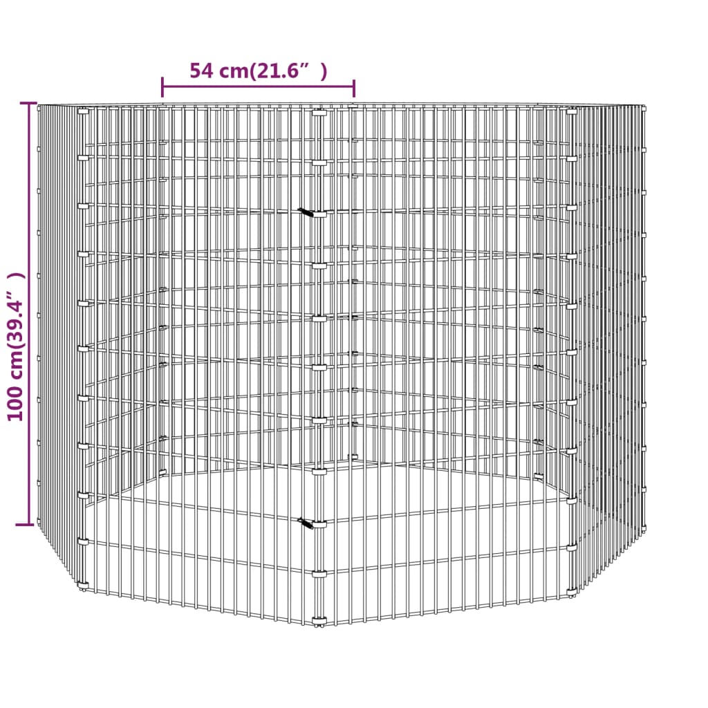 vidaXL kæledyrsindhegning 54x100 cm 8 paneler galvaniseret jern