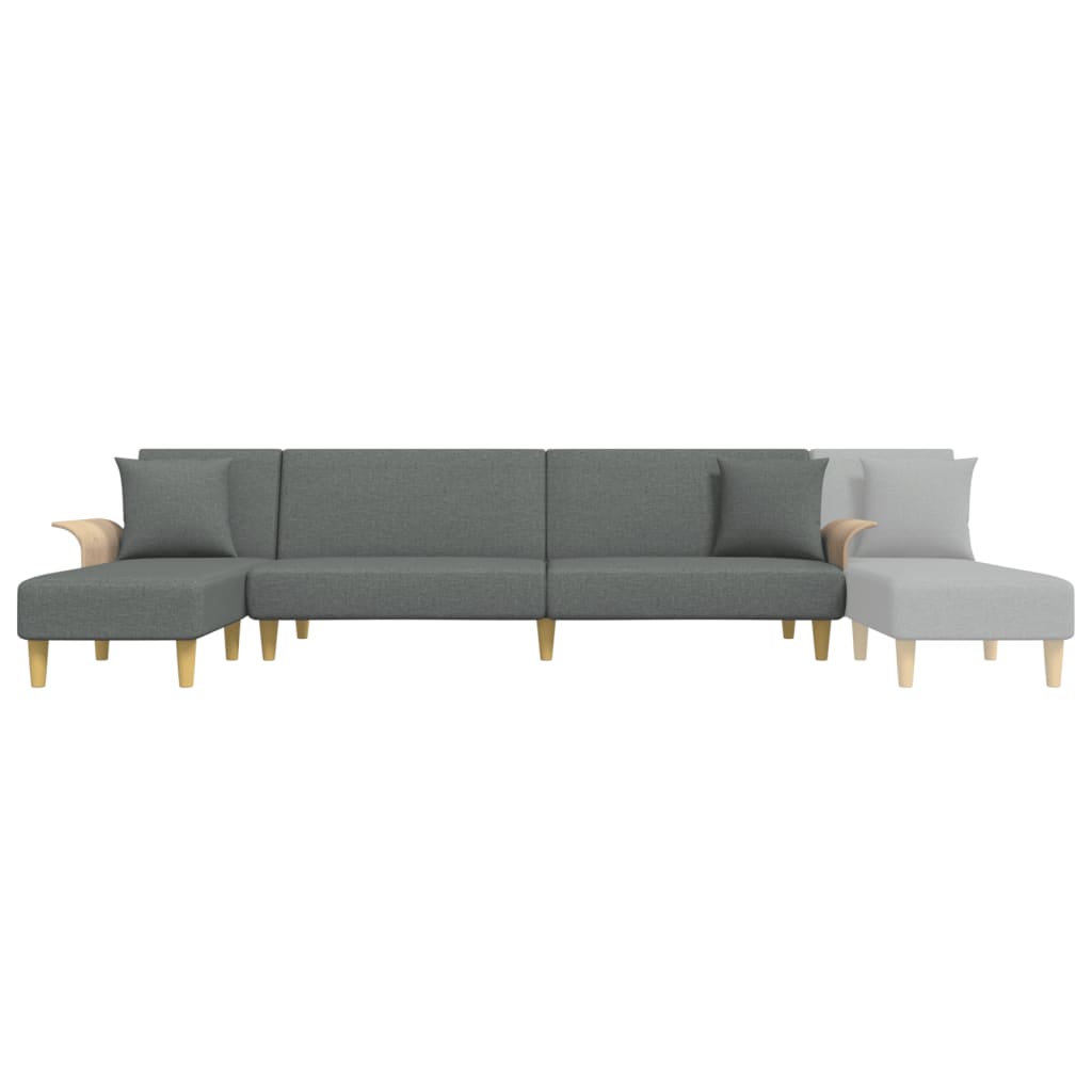 vidaXL L-formet sovesofa 279x140x70 cm stof mørkegrå