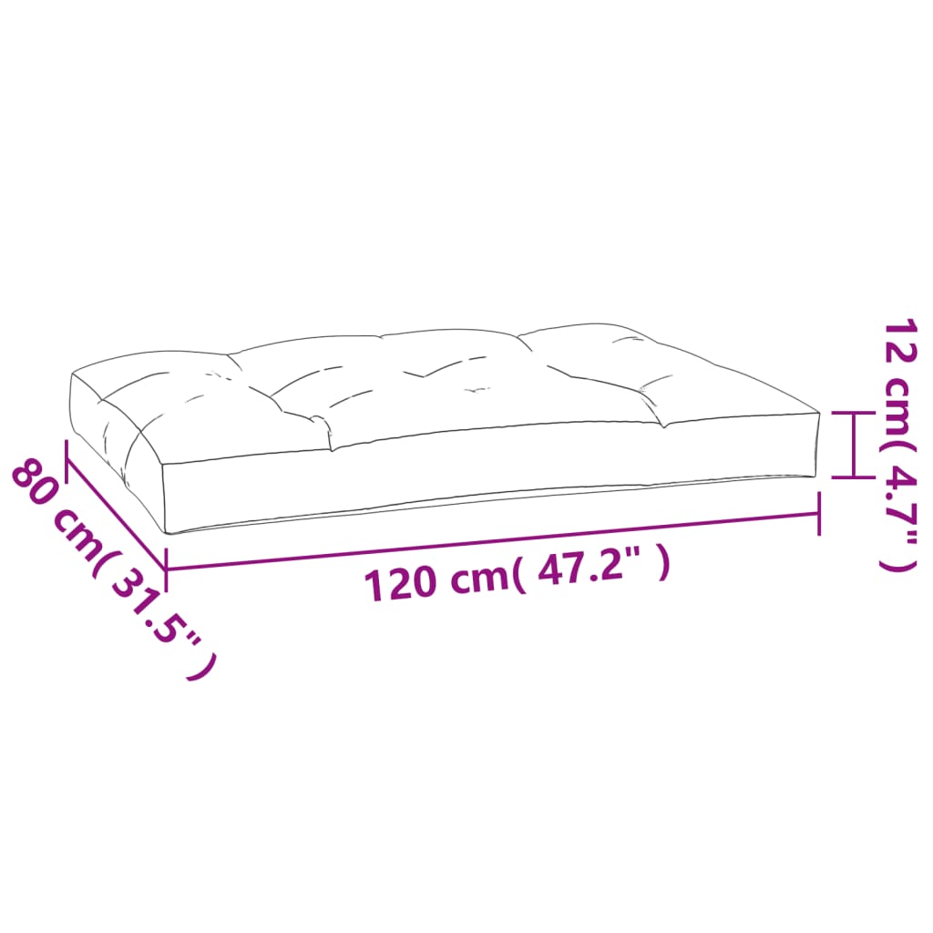 vidaxL pallehynde 120x80x12 cm stof rødternet