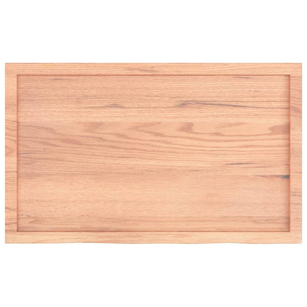 vidaXL bordplade til badeværelse 100x60x(2-4) cm massivt træ lysebrun