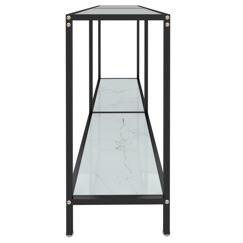 vidaXL konsolbord 140x35x75,5 cm hærdet glas hvid