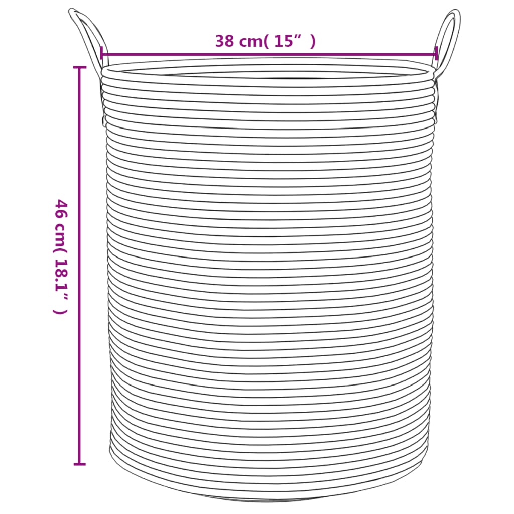 vidaXL opbevaringskurv Ø38x46 cm bomuld grå og hvid