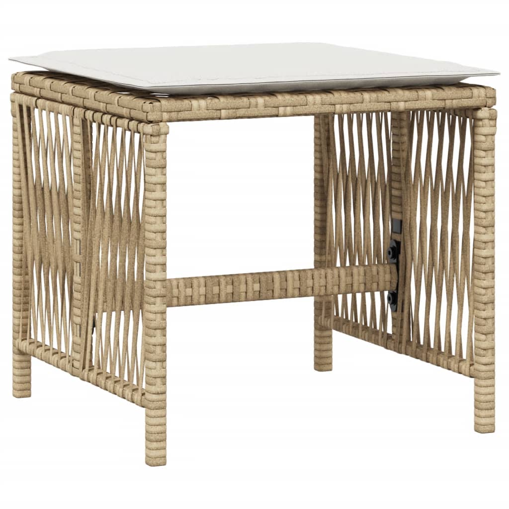 vidaXL haveskamler 4 stk. med hynder 41x41x36 cm polyrattan beige