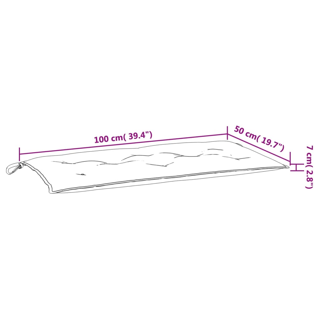 vidaXL hynder til havebænk 2 stk. 100x50x7 cm oxfordstof kongeblå