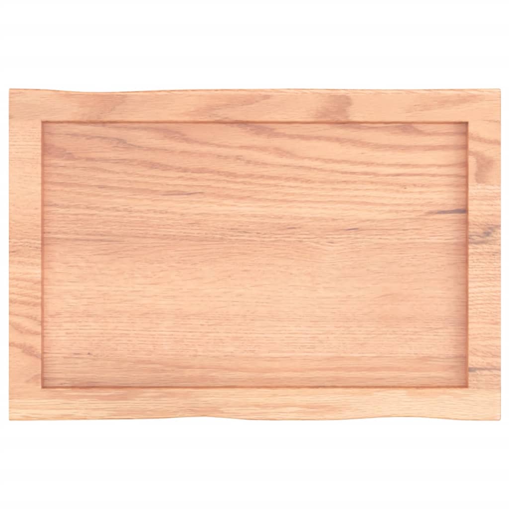 vidaXL bordplade 60x40x(2-4) cm naturlig kant behandlet træ lysebrun