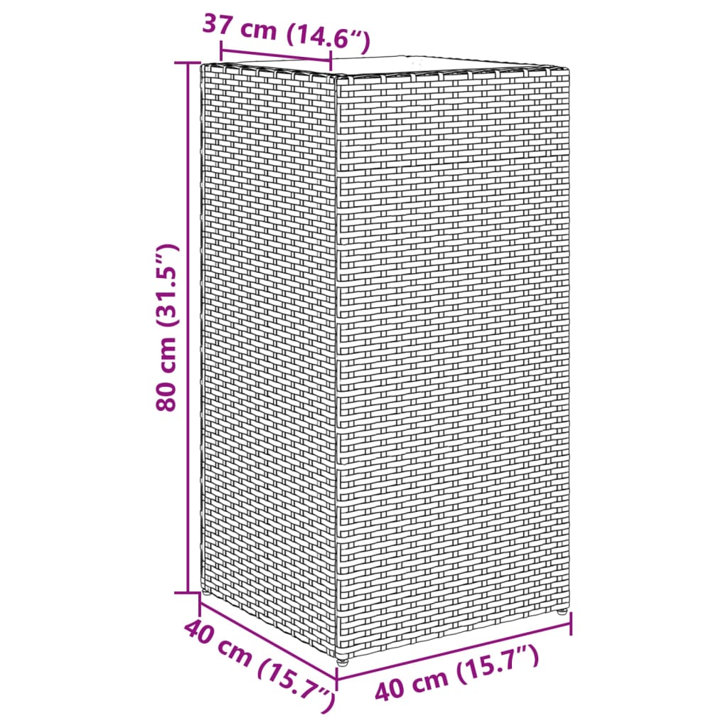 vidaXL plantekasser 2 stk. 40x40x60 cm polyrattan sort