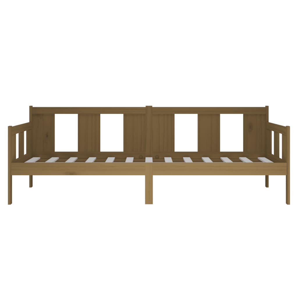 vidaXL daybed 90x200 cm massivt fyrretræ gyldenbrun