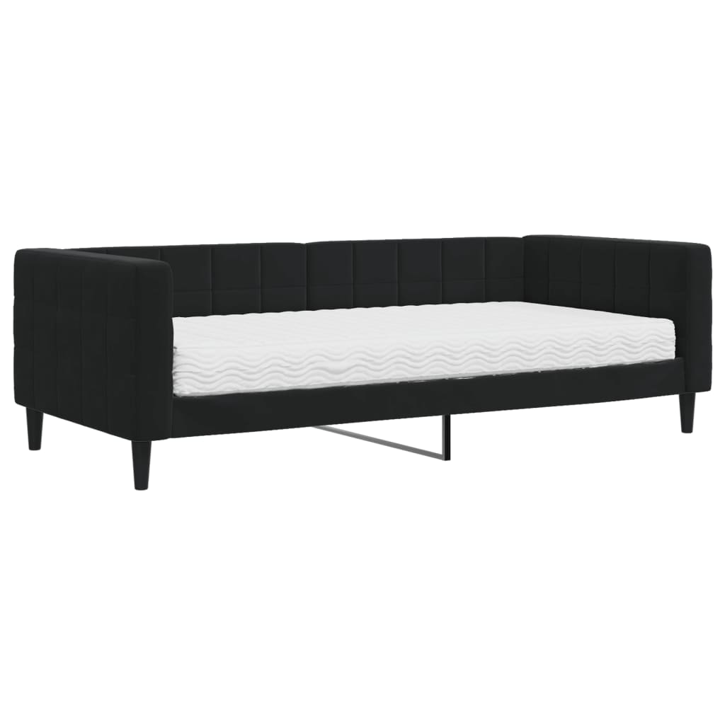 vidaXL daybed med madras 90x200 cm velour sort