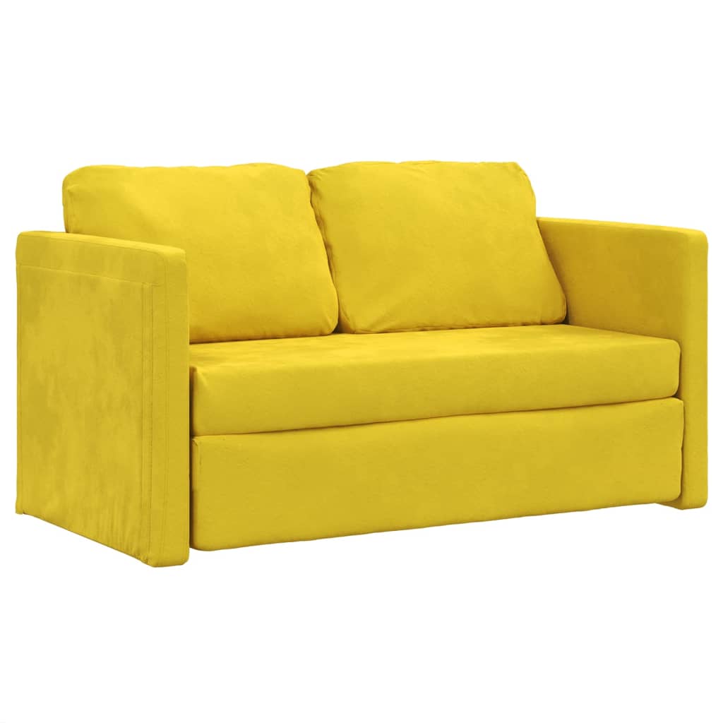 vidaXL 2-i-1 sovesofa 122x204x55 cm velour mørkegul