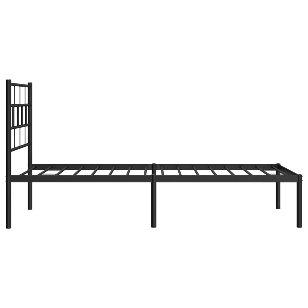 vidaXL sengeramme med sengegavl 100x190 cm metal sort