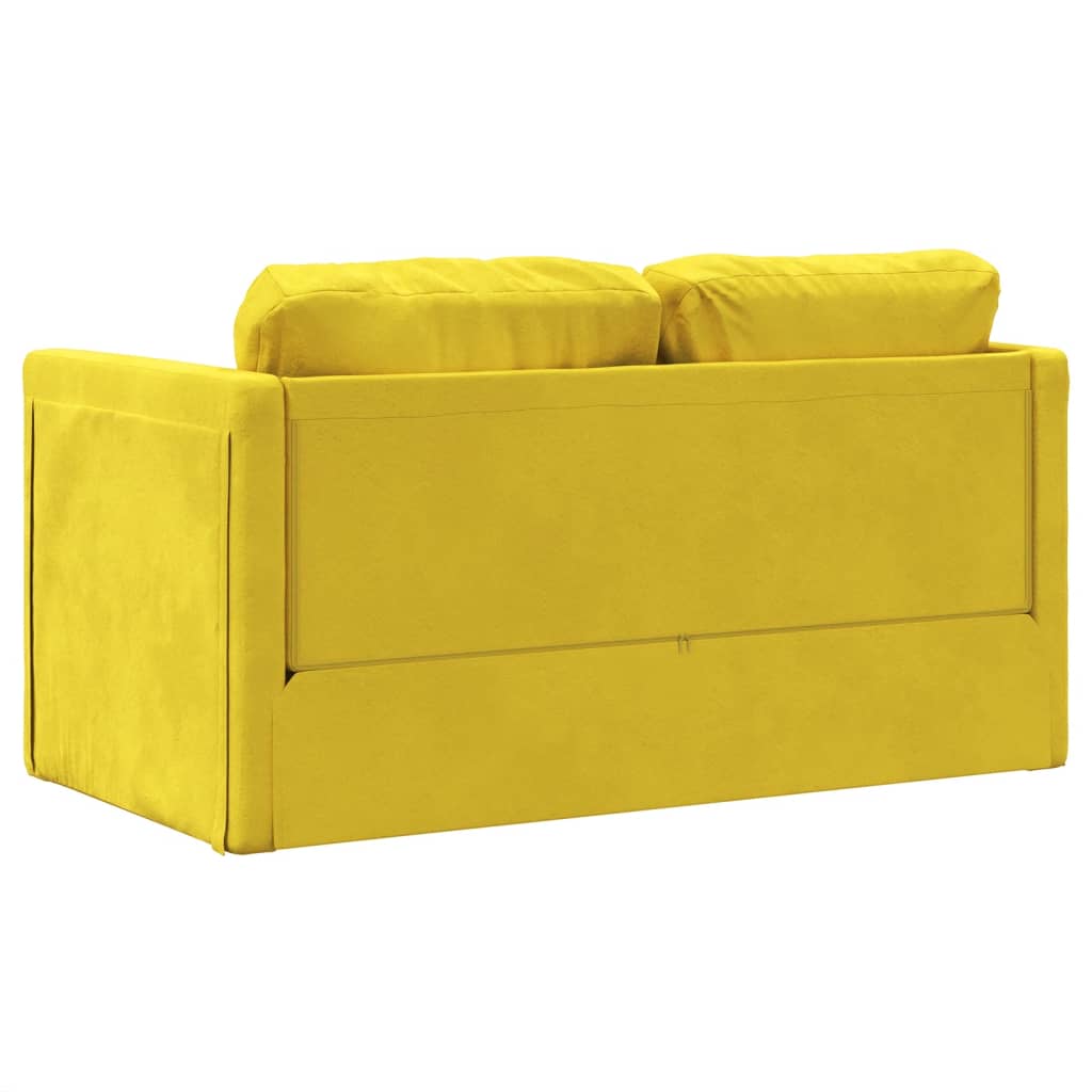 vidaXL 2-i-1 sovesofa 122x204x55 cm velour mørkegul