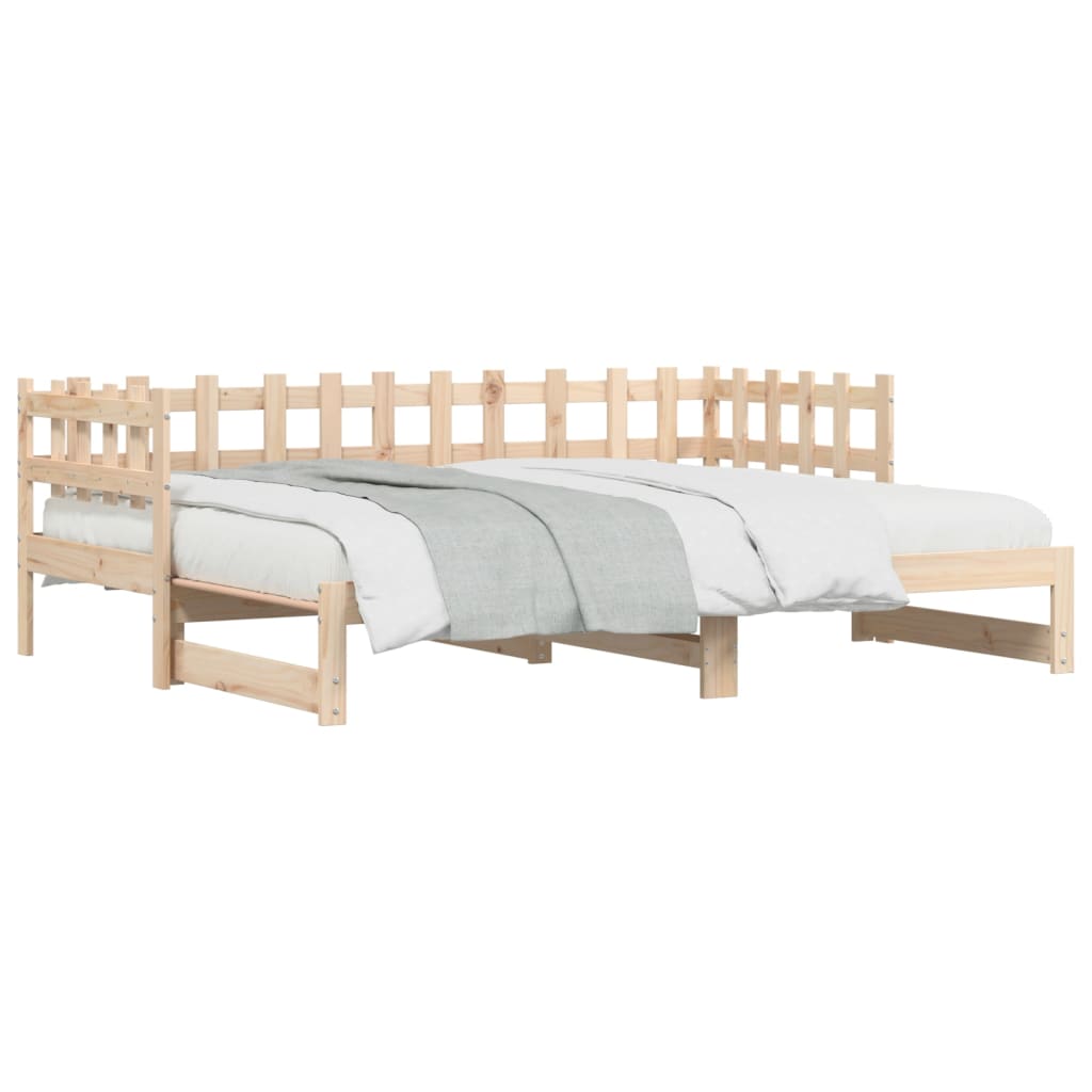 vidaXL daybed med udtræk 2x(90x200) cm massivt fyrretræ