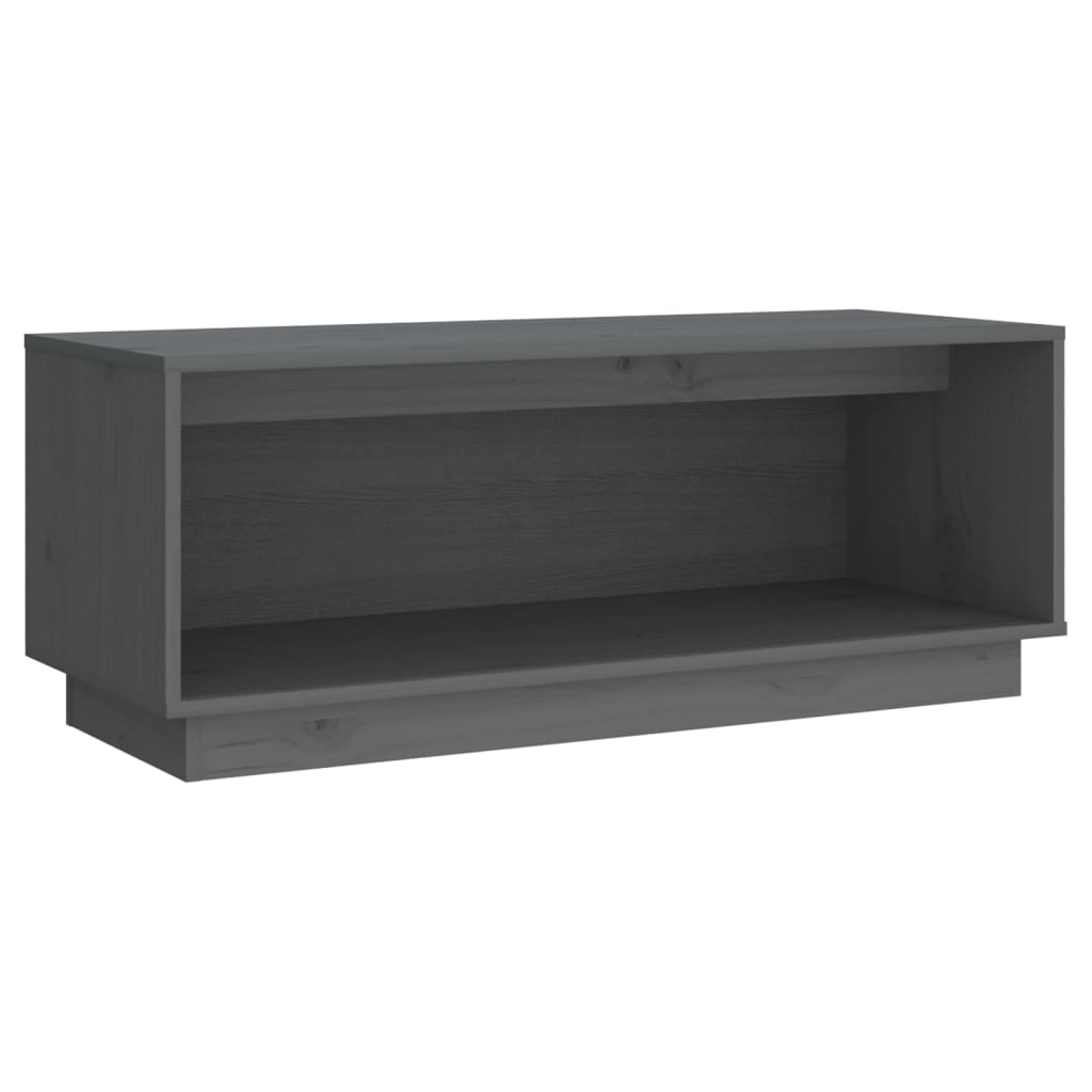 vidaXL tv-bord 90x35x35 cm massivt fyrretræ grå