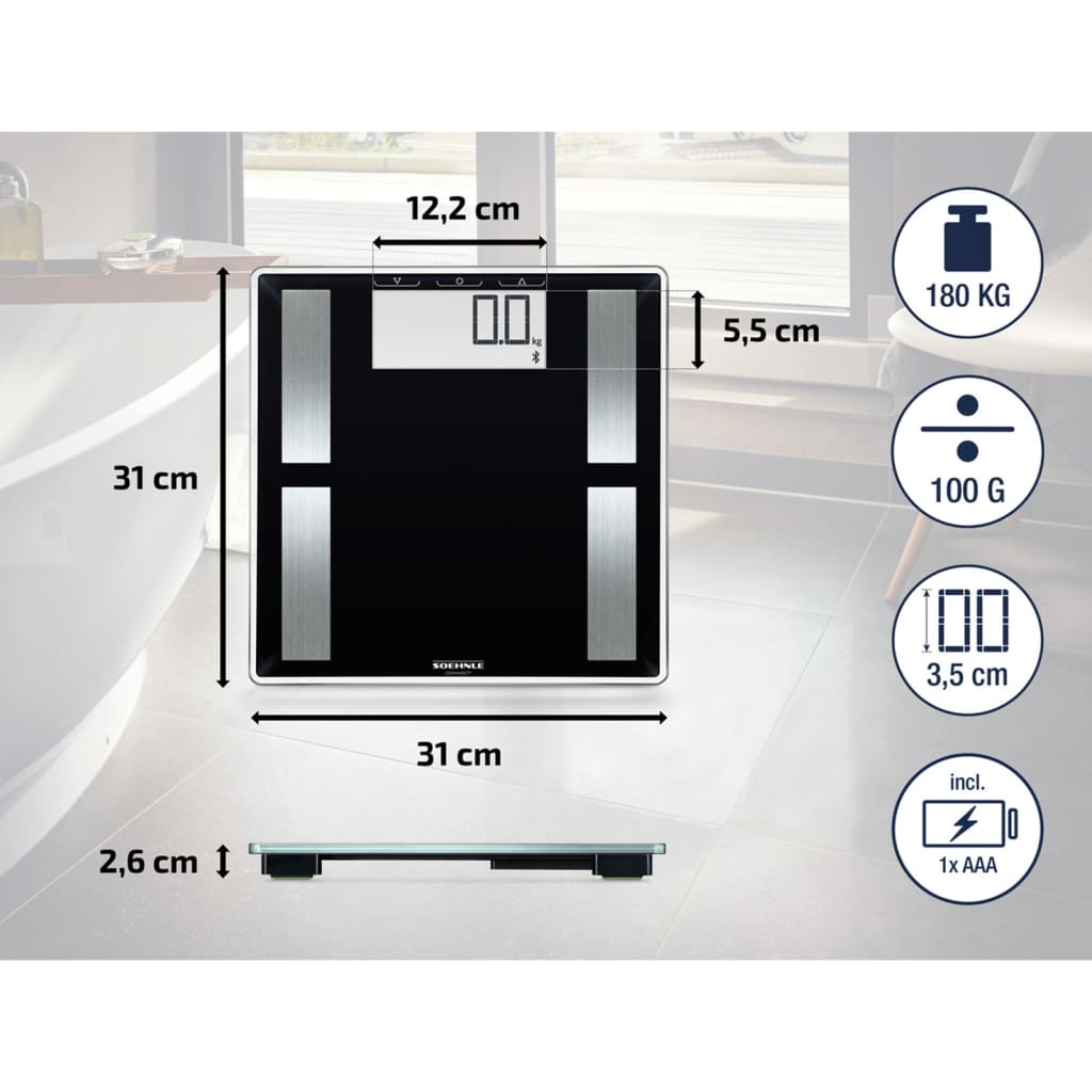 Soehnle kropsanalysevægt Shape Sense Connect 50 180 kg sort