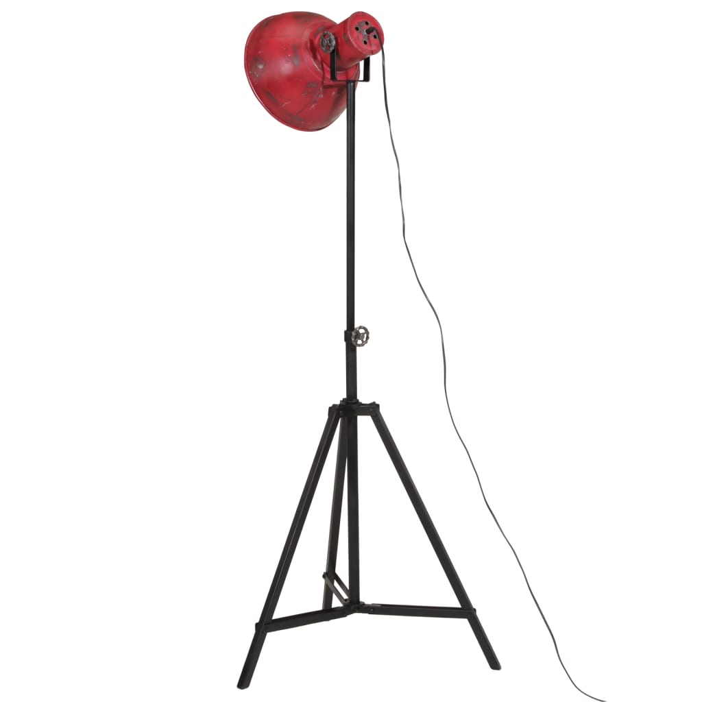 vidaXL gulvlampe 25 W 61x61x90/150 cm E27 rustik rød