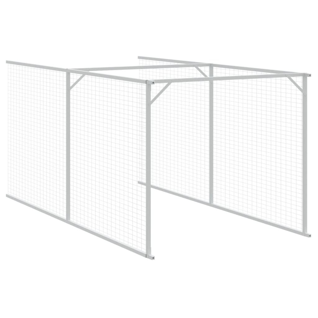 vidaXL hundehus med tag 117x609x123 cm galvaniseret stål lysegrå