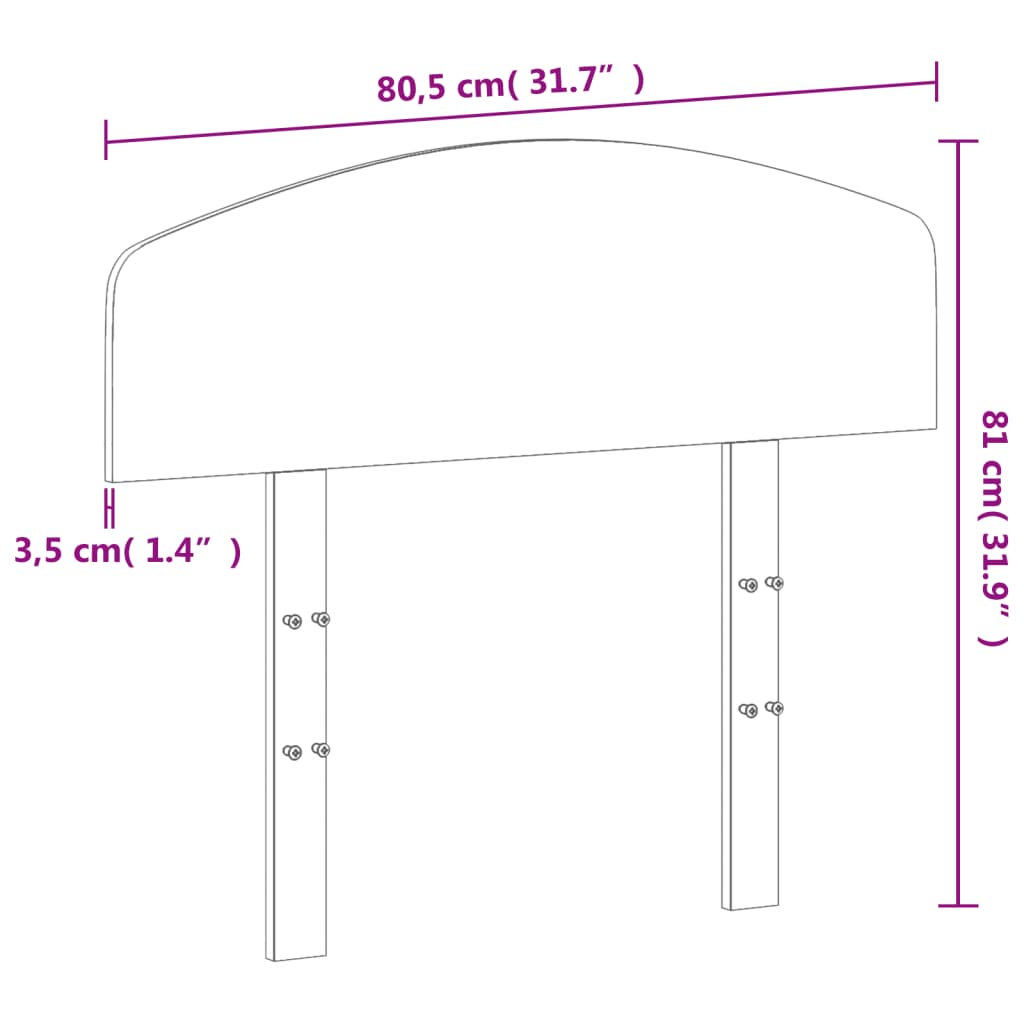 vidaXL sengegavl 75 cm massivt fyrretræ