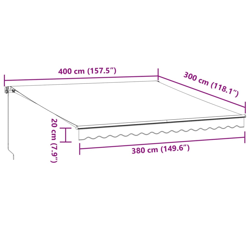 vidaXL markise 400x300 cm automatisk betjening brun