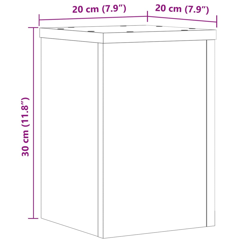 vidaXL plantestativer 2 stk. 20x20x30 cm konstrueret træ sort