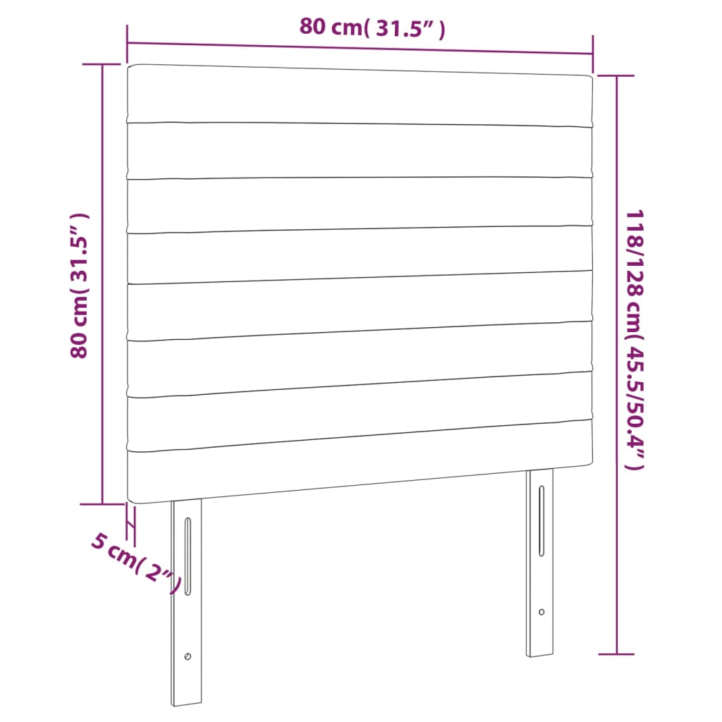 vidaXL sengegavle 2 stk. 80x5x78/88 cm stof blå