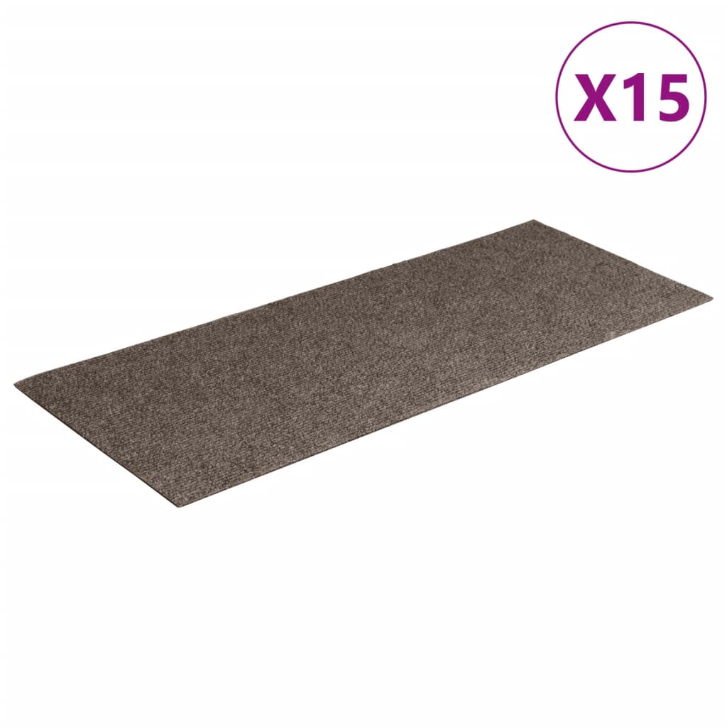 vidaXL selvklæbende trappemåtter 15 stk. 60x25 cm cremefarvet