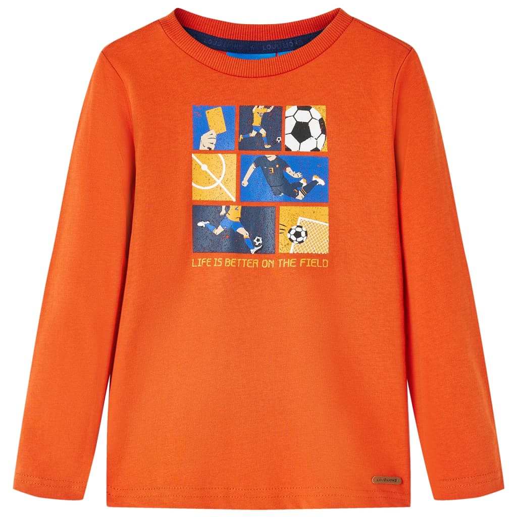 Langærmet T-shirt til børn str. 140 orange