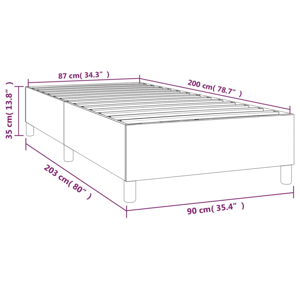 vidaXL sengeramme 90x200 cm stof gråbrun