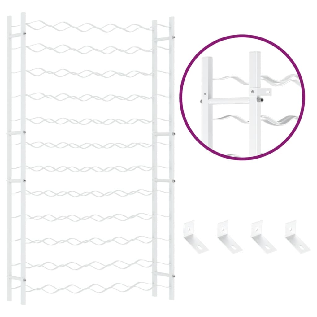 vidaXL vinreol til 72 flasker metal hvid