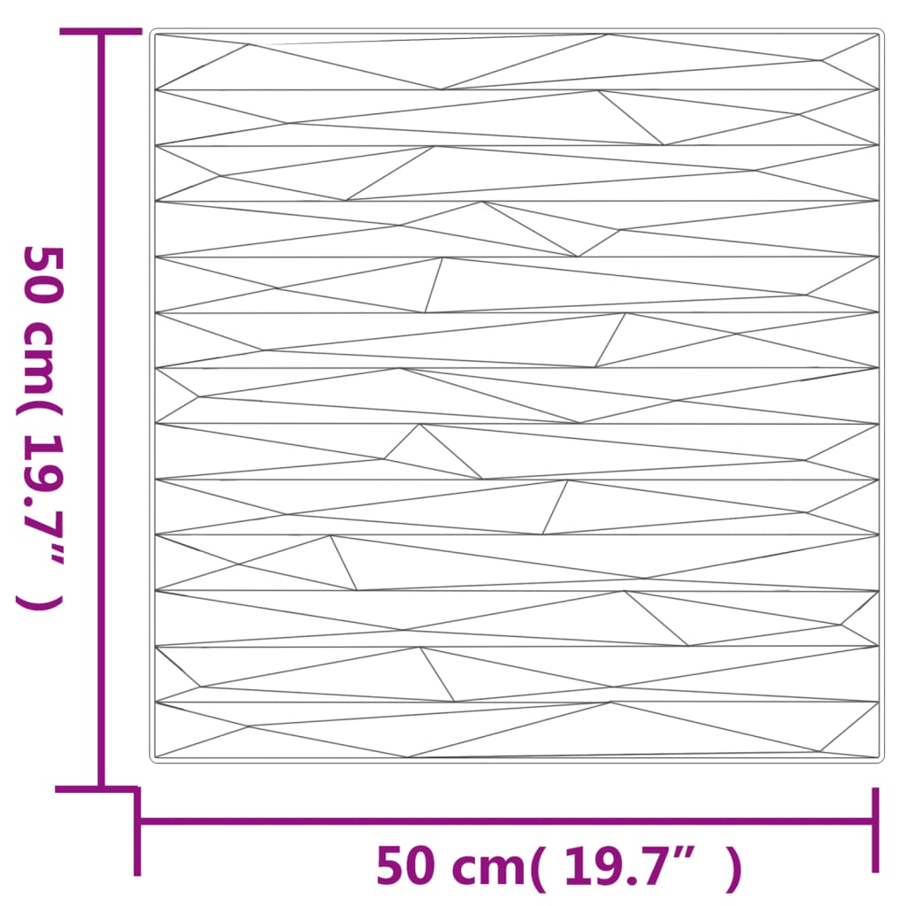 vidaXL vægpaneler 12 stk. 50x50 cm 3 m² XPS sten sort