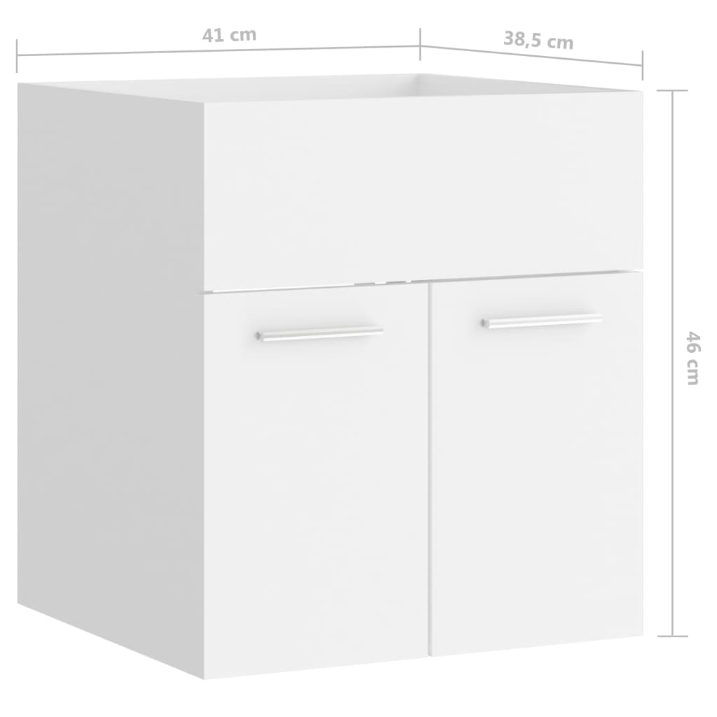 vidaXL skab til håndvask 41x38,5x46 cm konstrueret træ hvid