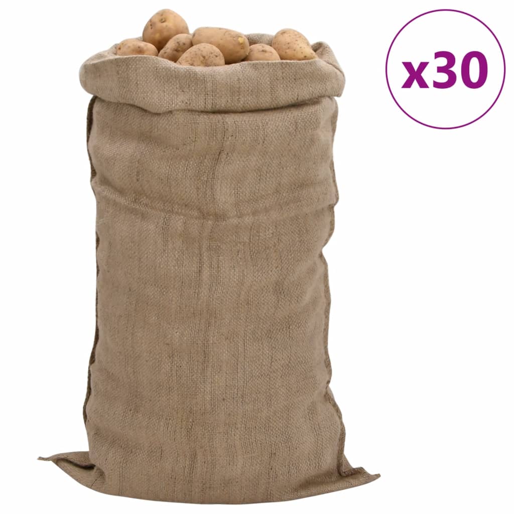 vidaXL jutesække 30 stk. 65x135 cm 100 % jute 340 g/m2