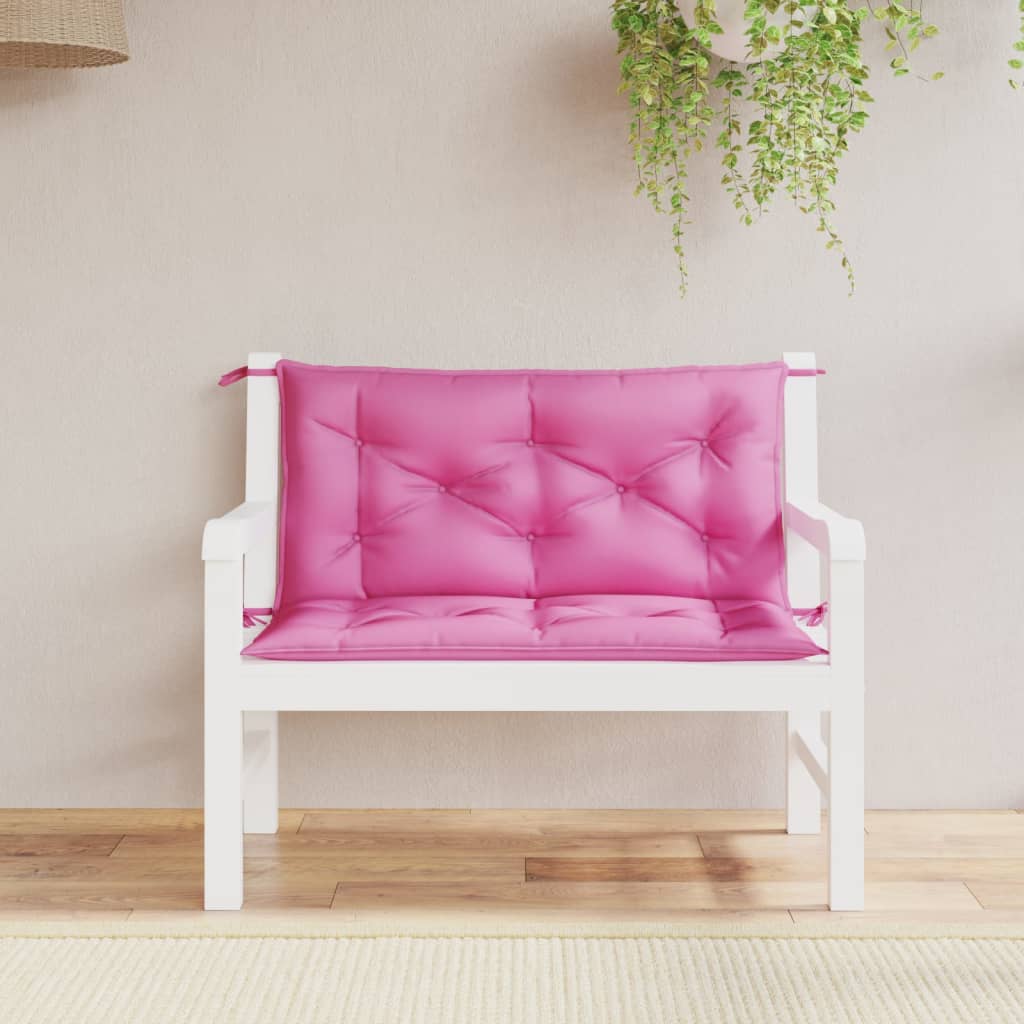 vidaXL hynder til havebænk 2 stk. 2 stk. 100x50x7 cm stof pink