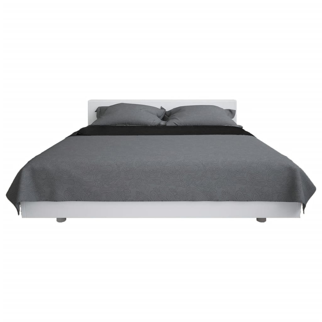 vidaXL dobbeltsidet quiltet sengetæppe 220 x 240 cm grå og sort