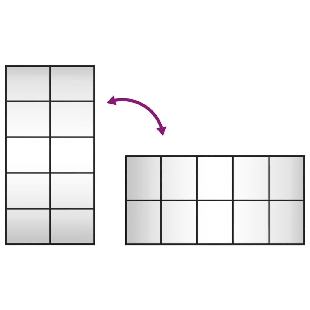 vidaXL vægspejl 50x100 cm rektangulært jern sort