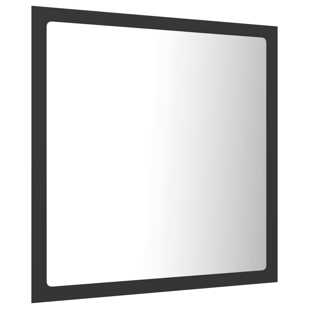 vidaXL badeværelsesspejl med LED-lys 40x8,5x37 cm akryl grå