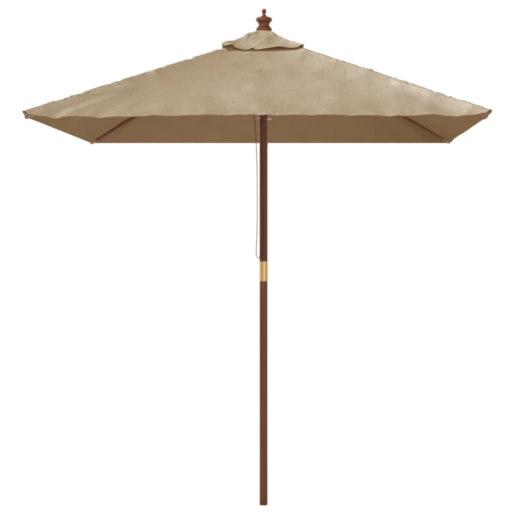 vidaXL haveparasol med træstang 198x198x231 cm gråbrun