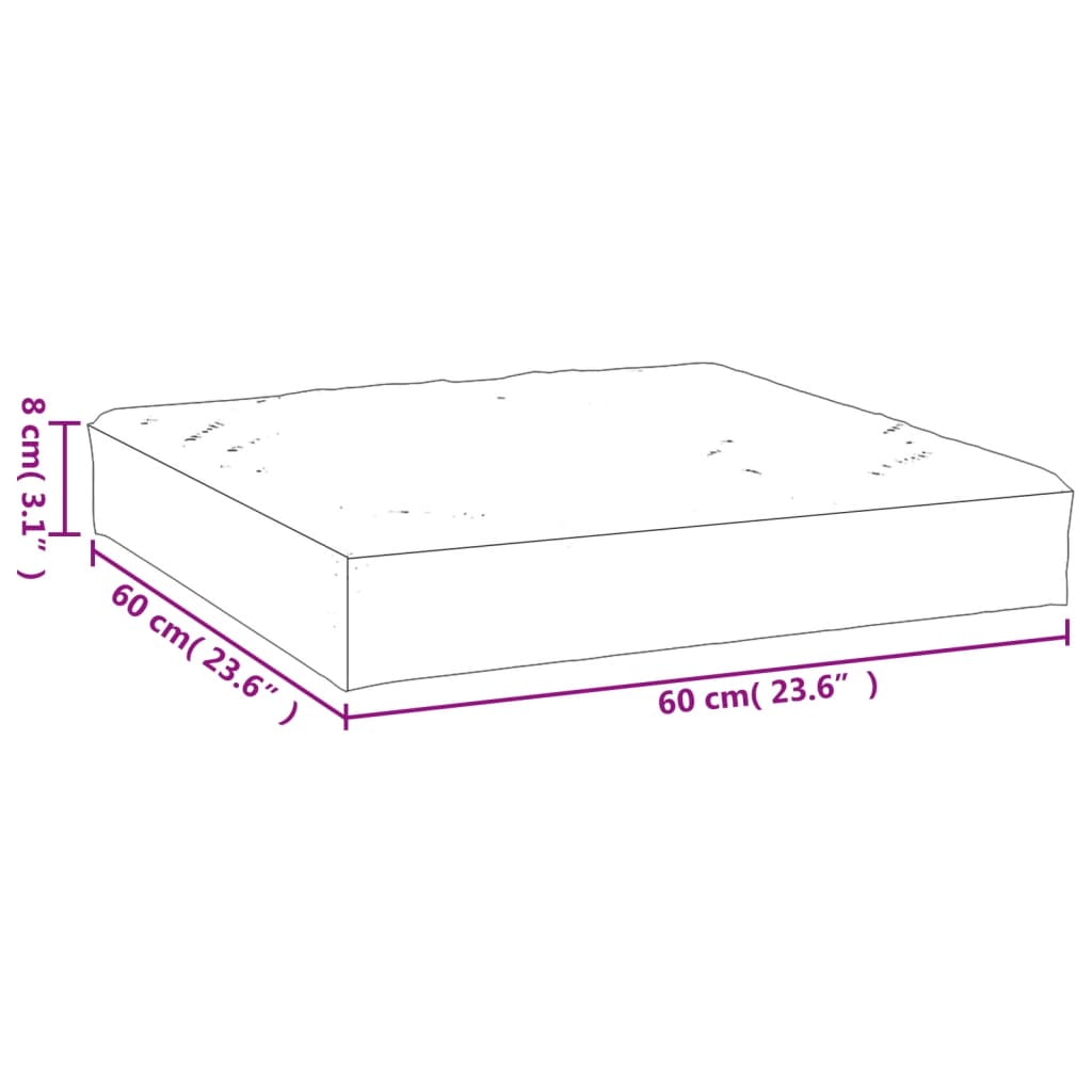 vidaXL pallehynde 60x60x8 cm oxfordstof lyseblå