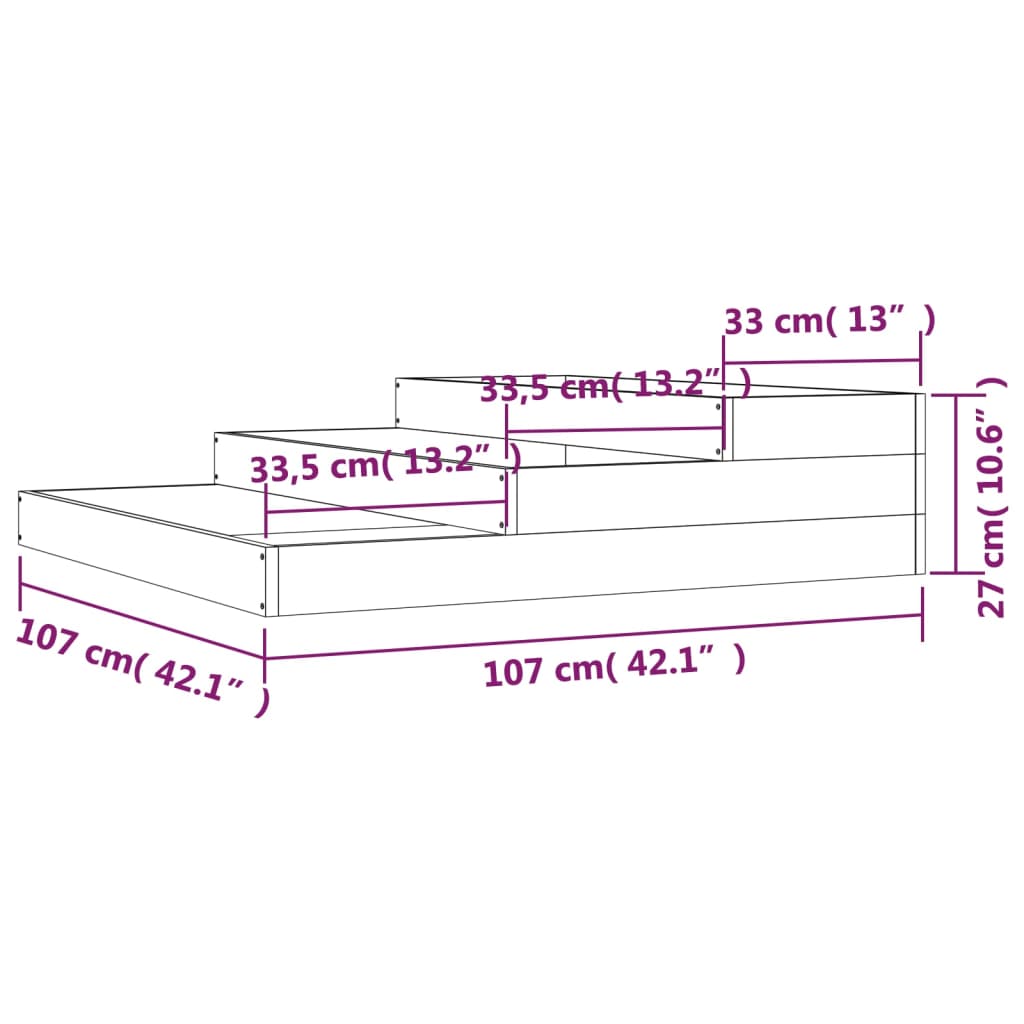 vidaXL plantekasse 107x107x27 cm massivt douglasgran