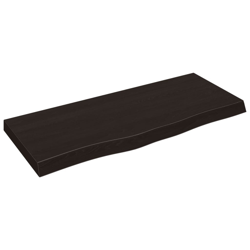 vidaXL bordplade 100x40x(2-6) cm behandlet massivt egetræ mørkebrun