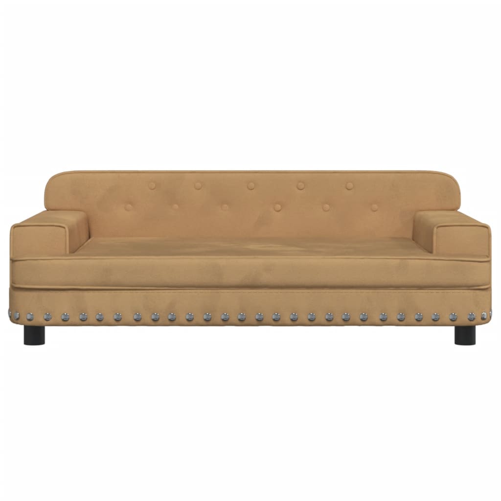 vidaXL sofa til børn 90x53x30 cm velour brun