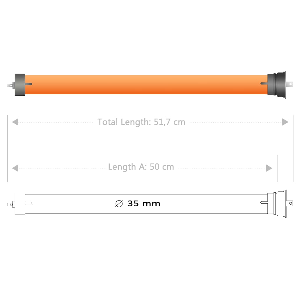 vidaXL rørmotorer 7 stk. 10 Nm