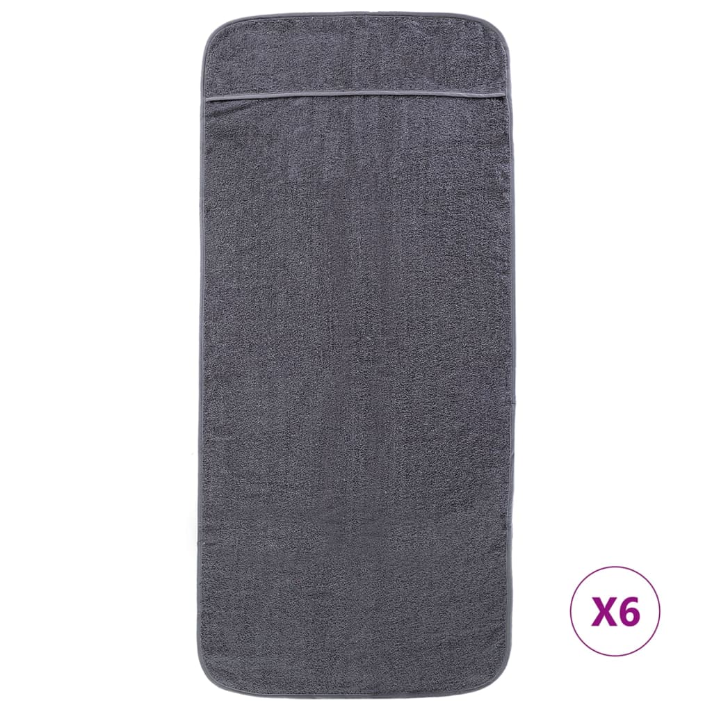 vidaXL strandhåndklæder 6 stk. 60x135 cm 400 GSM stof antracitgrå
