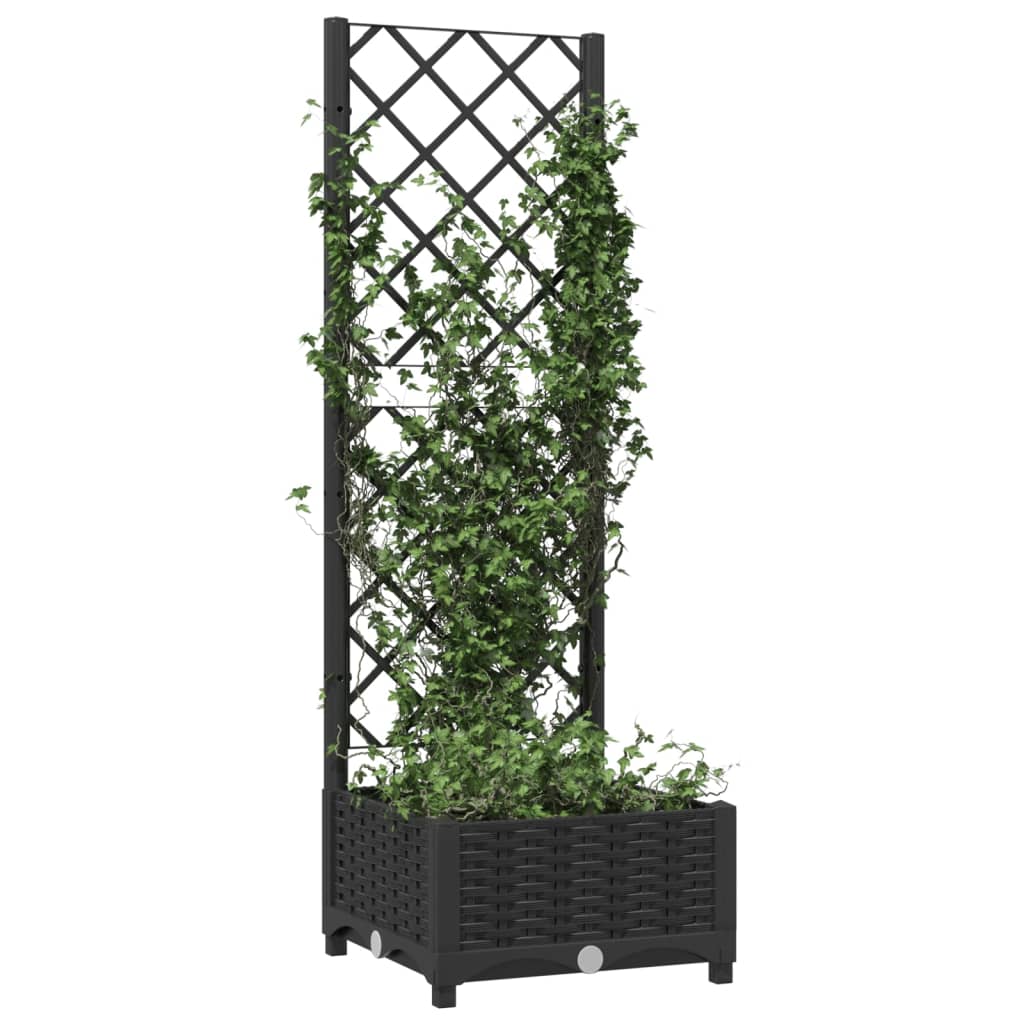 vidaXL plantekasse med espalier 40x40x121,5 cm PP sort