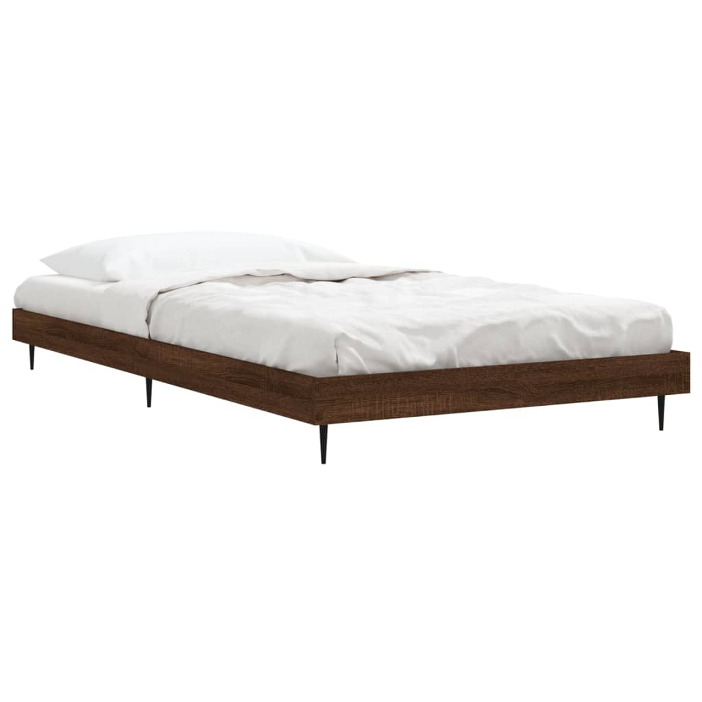 vidaXL sengeramme 90x190 cm uden madras konstrueret træ brunt eg