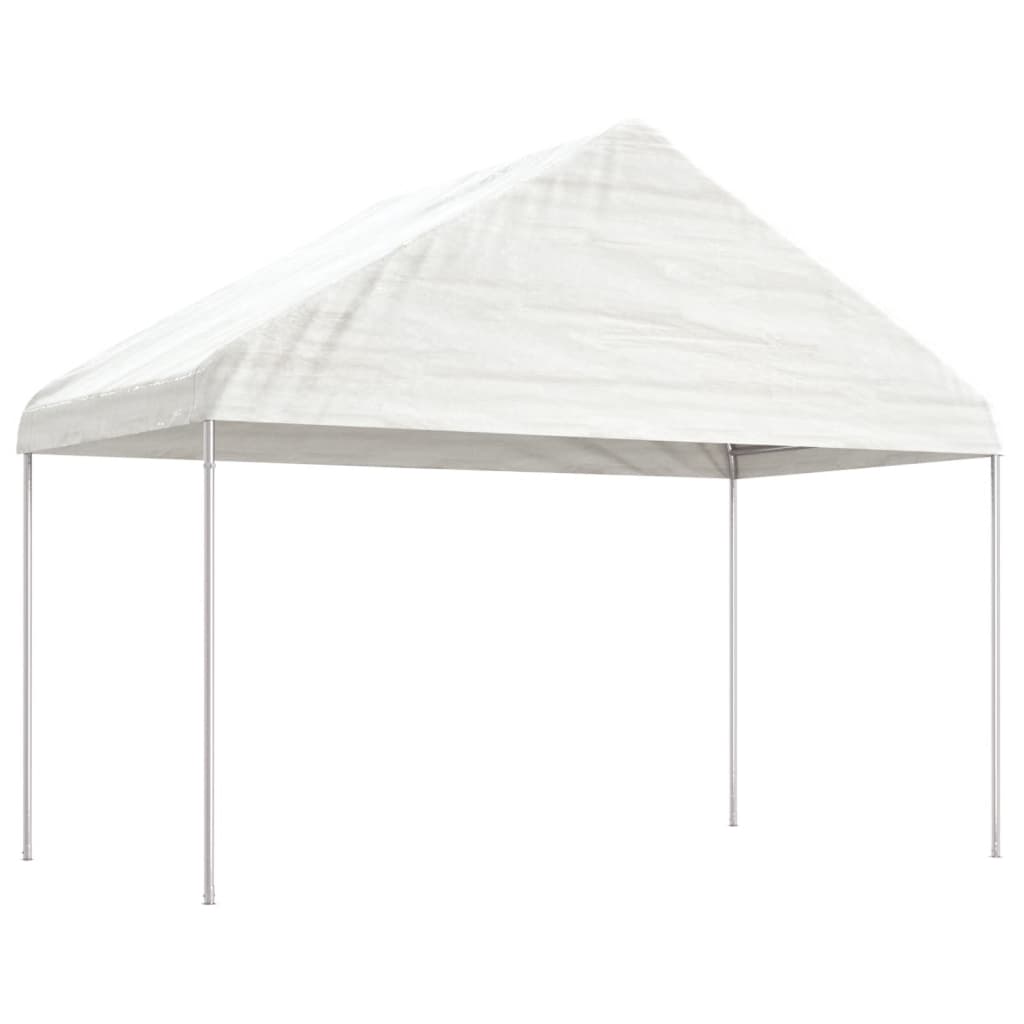 vidaXL pavillon med tag 13,38x4,08x3,22 m polyethylen hvid