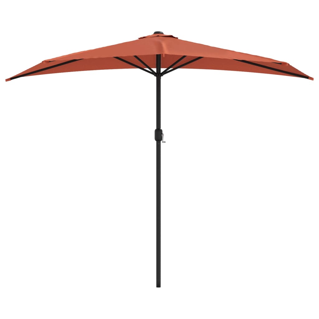 vidaXL altanparasol med aluminiumsstang 270x144x222 cm halv terrakotta