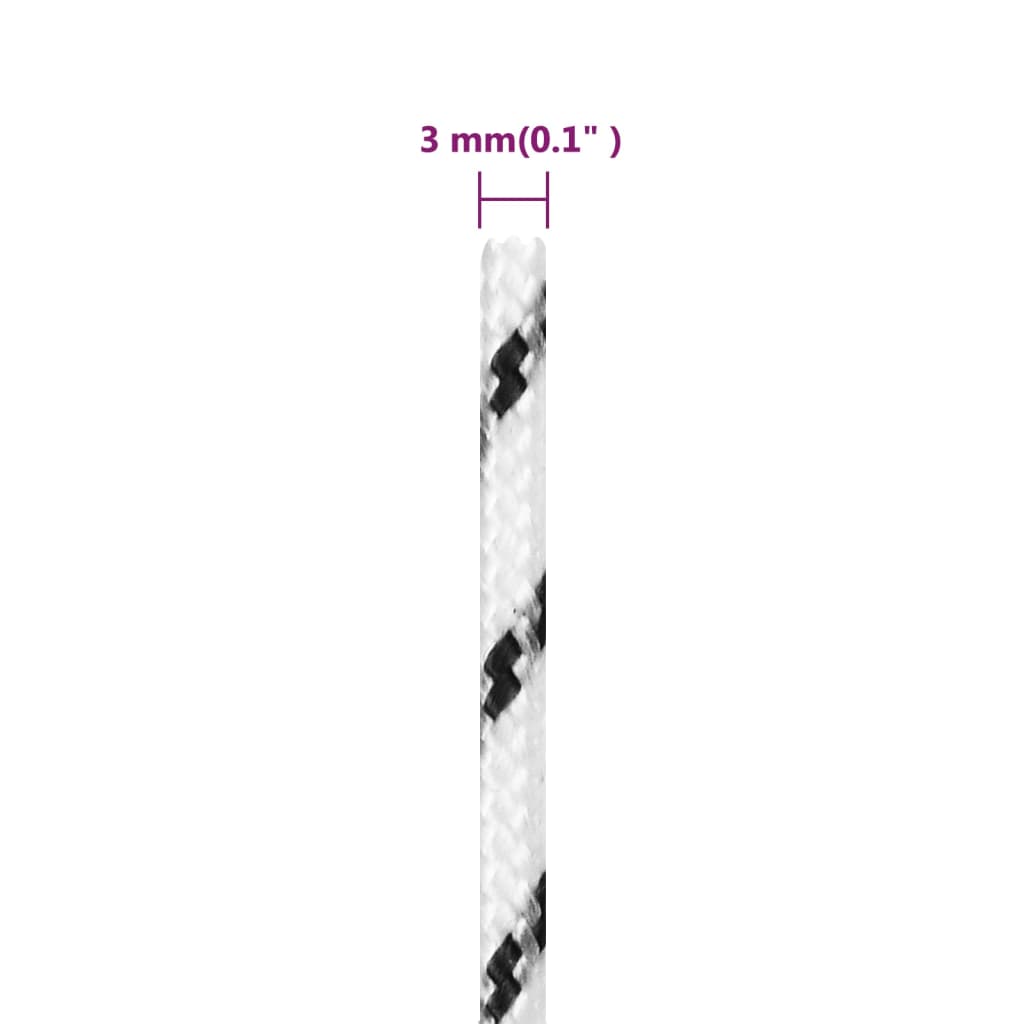 vidaXL flettet tovværk 3 mm x 250 m polyester hvid